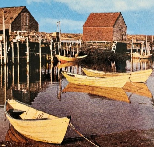 1970s postcard dory boats - 1970s,