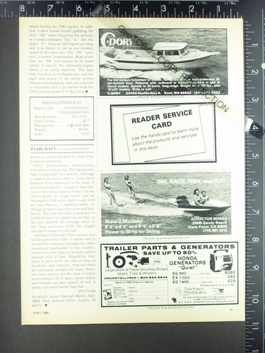 1986 advertisement for - c, dory