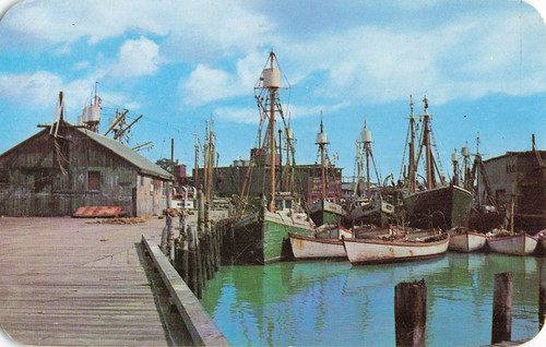 Postcard fishing boats dories - postcard,