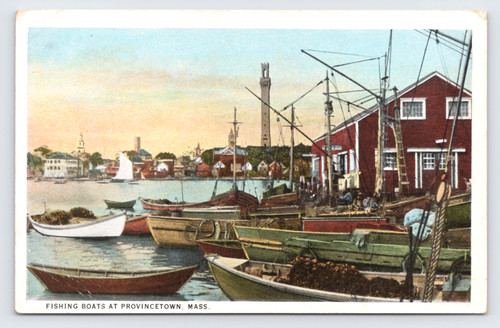 C1938 fishing boats postcard - fishing,
