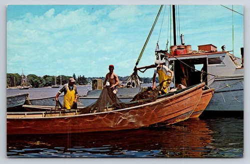 Vintage boothbay harbor maine - harbor,
